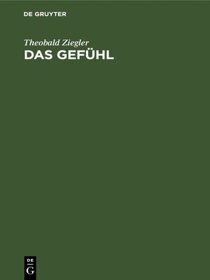 cover image of Das Gefühl